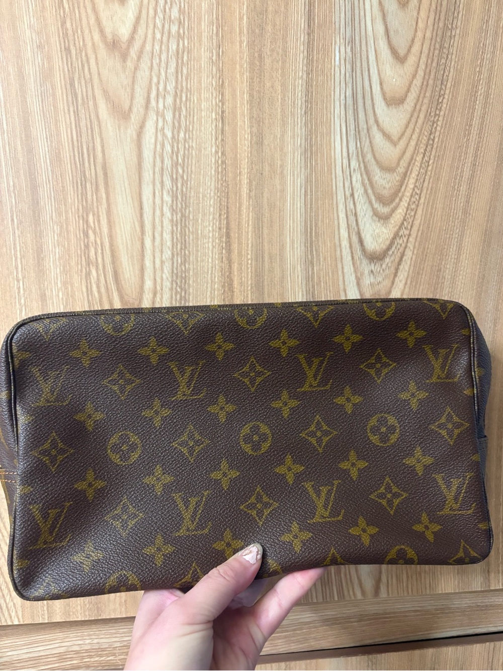 Auth LOUIS VUITTON Trousse Toilette 28 Monogram Cosmetics Pouch Vintage